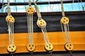 Pulleys of a boat Royalty Free Stock Photo