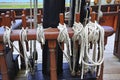 Pulleys of a boat