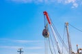 Pulleys. Pulleys of a fishing boat or vessels. Fishing industry. Royalty Free Stock Photo