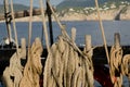 Pulleys and ropes of sailing Royalty Free Stock Photo