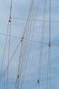 Pulleys and ropes on sailing ship Royalty Free Stock Photo