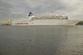 A Pullmantur Cruises cruise ship pulling into Havana harbor, Cuba