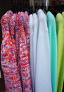 Pullovers on hangers. Royalty Free Stock Photo