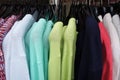 Pullovers on hangers. Royalty Free Stock Photo