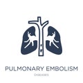 Pulmonary embolism icon. Trendy flat vector Pulmonary embolism i