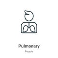 Pulmonary outline vector icon. Thin line black pulmonary icon, flat vector simple element illustration from editable people