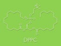 Pulmonary surfactant molecule. Chemical structure of dipalmitoylphosphatidylcholine DPPC the major constituent of lung. Royalty Free Stock Photo