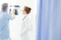 Pulmonologist consulting on X-ray image Royalty Free Stock Photo