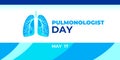 Pulmonologist`s day. Vector horizontal banner, poster for social media, social networks. Image of the lungs and text of the