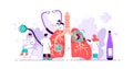 Pulmonology concept. Lungs healthcare persons