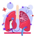 Pulmonology concept physical and respiratoryÂ system.