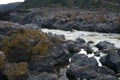 Pulo do Lobo waterfall with river guadiana and rock details in Mertola Alentejo, Portugal Royalty Free Stock Photo