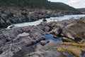 Pulo do Lobo waterfall with river guadiana and rock details in Mertola Alentejo, Portugal Royalty Free Stock Photo