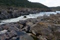 Pulo do Lobo waterfall with river guadiana and rock details in Mertola Alentejo, Portugal Royalty Free Stock Photo