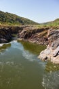 Pulo do Lobo or wolf`s leap waterfall and cascade on river Guadi Royalty Free Stock Photo