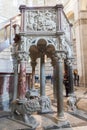 The pulpit of Nicola Pisano in the Pisa Baptistery of St. John i