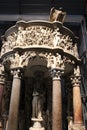 Pulpit. Pisa Cathedral interior. The Duomo is the medieval cathedral of the Pisa archdiocese dedicated to St. Mary of Assunta.