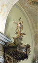 Pulpit, statue of St. Michael