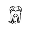 Pulpitis line icon. Isolated vector element. Royalty Free Stock Photo