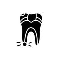 Pulpitis line icon. Isolated vector element. Royalty Free Stock Photo