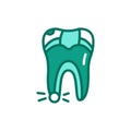 Pulpitis line icon. Isolated vector element. Royalty Free Stock Photo