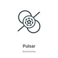 Pulsar outline vector icon. Thin line black pulsar icon, flat vector simple element illustration from editable astronomy concept