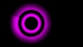 Pulsating equalizer rings pink neon light on a black background