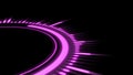 Pulsating equalizer rings pink neon light on a black background