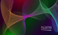 Pulsating futuristic background design with colourful dots and lines array. Abstract cyberspace background for banner, flyer or