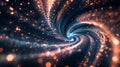 A pulsating light show as tiny particles spin and twirl in a mesmerizing display
