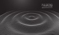 Pulsating monochrome background design with wavy ripple of dots and lines. Abstract cyberspace background for banner, flyer or