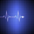 Pulse. Cardiogram on the monitor in the cell. Heart rate data. Vector illustrations. Royalty Free Stock Photo