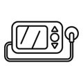 Pulse device examination icon outline vector. Check test