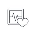 Pulse, ECG, cardiogram thin line icon. Linear vector symbol