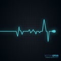 Pulse graphic. Medical background with heart cardiogram. Vector background.