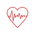 Pulse Life cardiogram heart icon, simple vector illustration