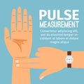 Pulse measurement illustration for medical poster