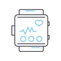 pulse monitor line icon, outline symbol, vector illustration, concept sign Royalty Free Stock Photo