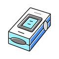 pulse oximeter fingertip color icon vector illustration Royalty Free Stock Photo