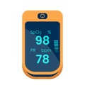 Pulse oximeter icon. measurement of pulse and oxygen in the blood. diagnosis of pneumonia Royalty Free Stock Photo