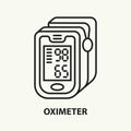 Pulse oximeter line icon. Pneumonia diagnostic device. Vector illustration Royalty Free Stock Photo