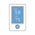 Pulse Oximeter with normal value. Digital device to measure oxygen saturation Royalty Free Stock Photo