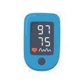 Pulse Oximeter with normal value. Digital device to measure oxygen saturation. Royalty Free Stock Photo