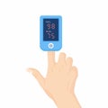 Pulse Oximeter with normal value on hand Royalty Free Stock Photo