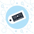 Pulse oximeter top view, illustration in flat style Royalty Free Stock Photo