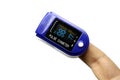 Pulse oximeter turned on . Royalty Free Stock Photo