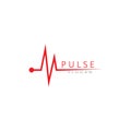 Pulse Red Logo Symbol Template Vector Illustration. Royalty Free Stock Photo