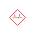 Pulse Red Logo Symbol Template Vector Illustration. Royalty Free Stock Photo