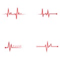 Pulse Red Logo Symbol Template Vector Illustration.
