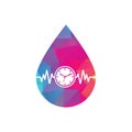 Pulse Time drop shape concept Logo Template Design Vector. Royalty Free Stock Photo